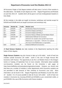 Department of Economics Level One Modules 2013-14