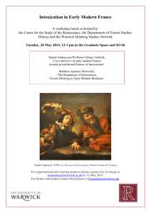 Workshop on `Intoxication in Early Modern France`