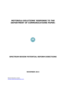 Spectrum Review Potential Reform Directions: Motorola