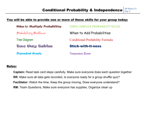 Conditional Probability & Independence