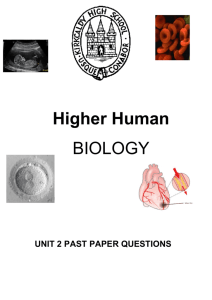 Higher Human Biology Unit 2 Past Paper Booklet