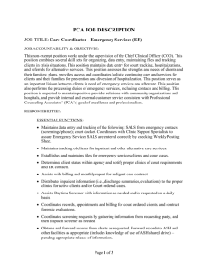 emergency services/court liaison/risk assessment - Pca