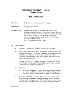 Job Title: Utilization Review Coordinator/Case Manager