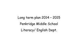 Long term plan 2014 – 2015 Penkridge Middle School Literacy