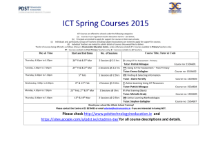 ICT Spring Courses 2015