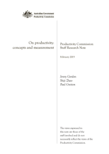 Concepts and measurement - Productivity Commission