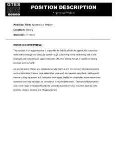 POSITION DESCRIPTION Apprentice Welder Position Title