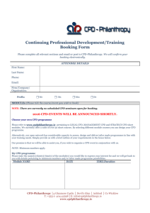 Continuing Professional Development/Training - CPD