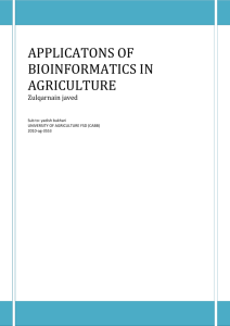 APPLICATONS OF BIOINFORMATICS IN AGRICULTURE