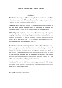 Impact of leadership on ICU clinician`s burnout ABSTRACT