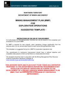 Exploration Operations Mining Management Plan (MMP) template