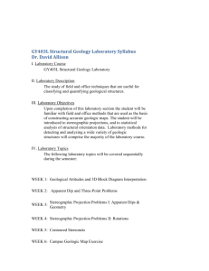 GY 360 Structural Geology Laboratory Course Syllabus