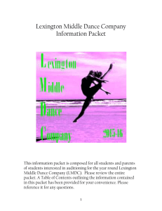 Lexington Middle Dance Company Info Packet