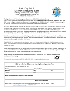 Earth Day Fair & Electronics recycling event Saturday, April 18, 2015