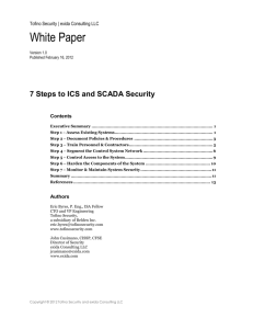White Paper - 7 Steps to ICS and SCADA Security
