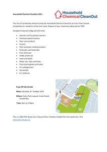 Household Chemical CleanOut 2015 The City of Canada Bay will be