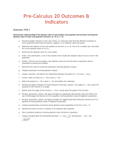 Pre-Calculus 20 Outcomes & Indicators