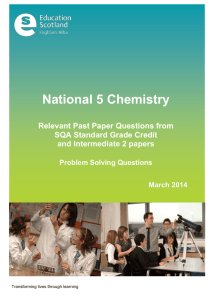 Chemistry N5 Past Paper Questions Problem Solving