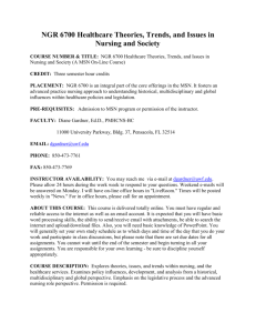 NGR 6700 Healthcare Theories, Trends, and Issues in Nursing and
