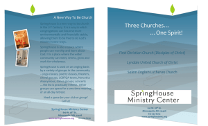 View our brochure - SpringHouse Ministry Center