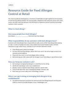 NEW: Resource Guide for Food Allergen Control at Retail