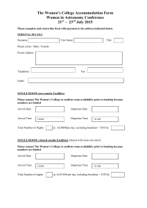 Women`s College Booking Form