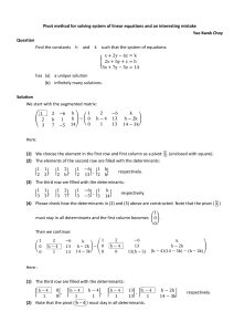 Pivot method for solving system of linear equations and an