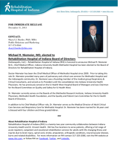 12112013 Michael R. Niemeier, MD, elected to Rehabilitation