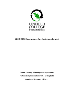 2009-2010 Greenhouse Gas Emissions Report Capital Planning