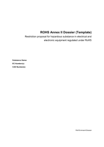 ROHS Annex II dossier – Template
