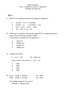 Homework 3c - Enthalpy and Hess law