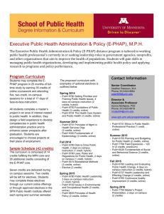 MPH E-PHAP Curriculum Sheet