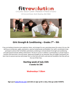 Girls Strength & Conditioning – Grades 7 th – 9th - FIT-REV