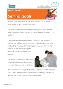 Setting Goals Worksheet