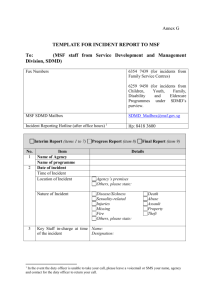 template for incident report to msf