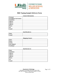 Sample Delivery Form - Department of Pathology