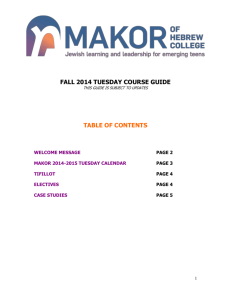 Fall 2014 Tuesday Course Guide