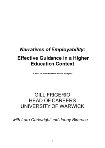 Narratives of Employability: Effective Guidance in a Higher