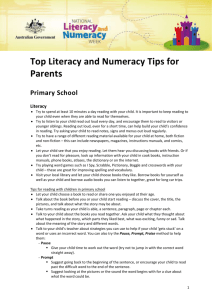 Top Literacy and Numeracy Tips for parents – Primary Schools