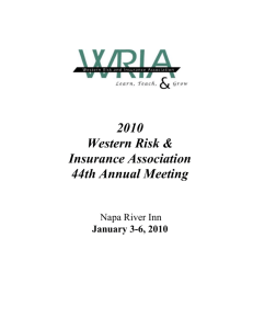 Program - WRIA- Western Risk and Insurance Association