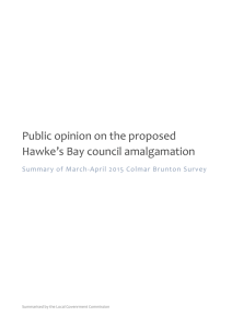 Public opinion on the proposed Hawke`s Bay council amalgamation