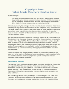 Guidelines for Music Education - Copyright Guidelines