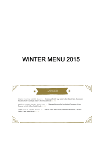 winter menu 2015 - Windsor Castle Inn