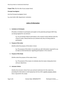 Letter of Information template