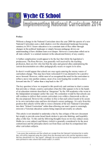 Implementing the new National Curriculum 2014