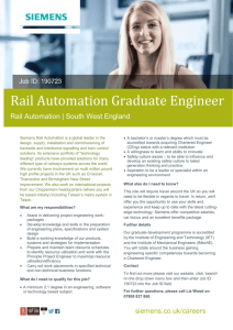 Rail Automation Graduate Engineer