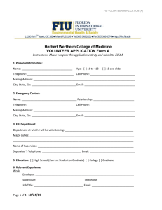 FIU Volunteer Application - Herbert Wertheim College of Medicine