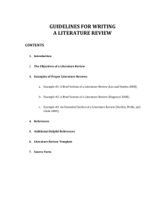 Guidelines for Writing A Literature Review