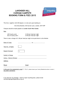 LAVENDER HILL Booking Form - Girlguiding London South West