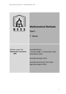 Mathematical Methods T - ACT Board of Senior Secondary Studies